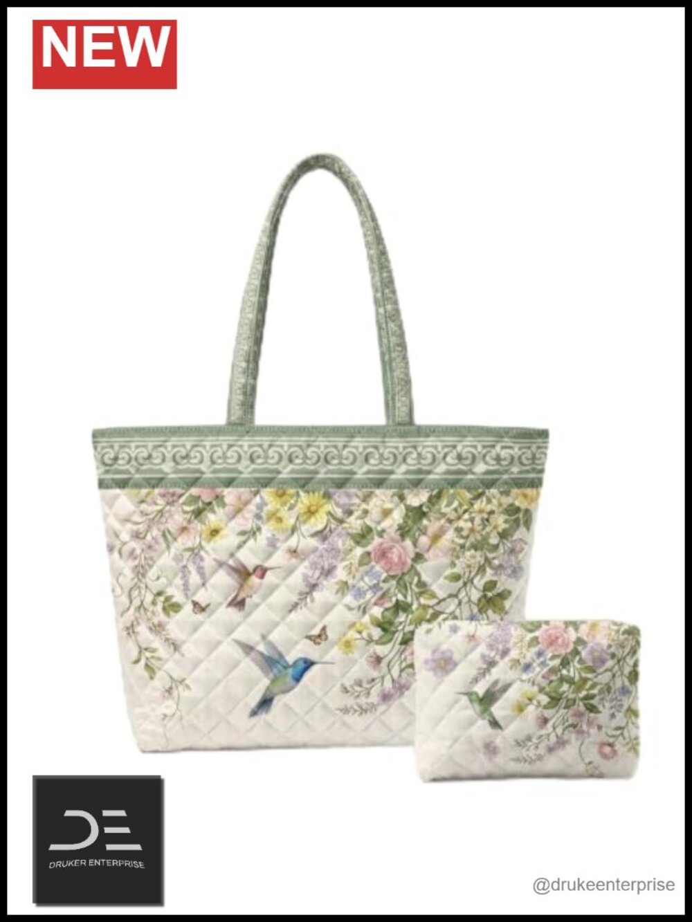 Quilted Tote Bag 2 Pack, Women's Handbags for Work Travel Laptop